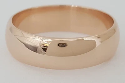 Alianza de boda media cúpula de oro rosa de 14 quilates anillo de Europa del Este 5,7 mm tamaño 7,5 Foto 1 de 4