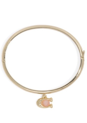 Bracciale Coach Charm Cerniera Logo C Oro Quarzo OS Nuovo con etichette 100% Autentico