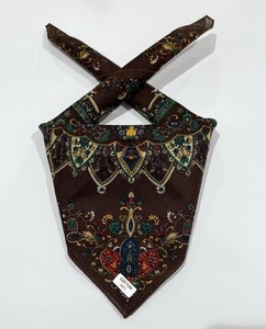 "Pañuelo Bufanda Vintage Floral Paisley Mujer Marrón Algodón Cuadrado 21.5"" Nuevo con Etiquetas" - Imagen 1 de 10