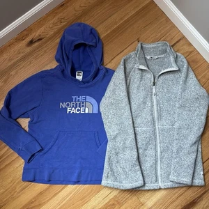 Lot of (2) Girls The North Face Hoodie and Fleece Sixe XL (18) Purple Gray - Picture 1 of 24