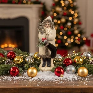 Primitive Ragon House Christmas 8" Oatmeal Velvet Belsnickel Figurine - Picture 1 of 5