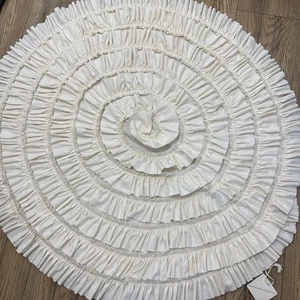 Lemon Loves Layette Baby Blanket Wrap Ruffle Circle Photo Prop Pima Cotton New - Picture 1 of 7