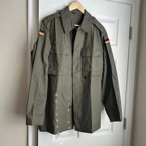 German Vintage Button Down Army Military Jacket Green Size 11 - Picture 1 of 7