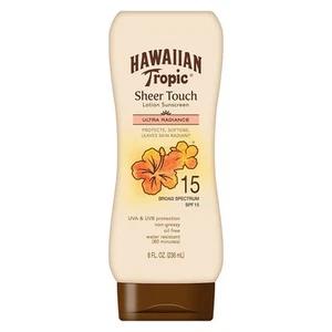 Hawaiian Tropic Lotion Sunscreen Sheer Touch Broad Spectrum SPF 15 8 oz 2 Pack - Picture 1 of 3