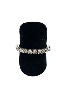 925/- Sterlingsilber Ring, Memory Ring, simulierte Diamanten, Gr. 57 - Bild 1 von 3