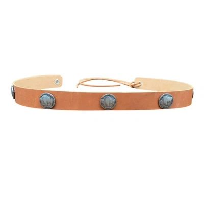Buffalo Nickels Brown Genuine Tan Leather  Hatband Navajo Genuine Leather String - Image 1 of 4
