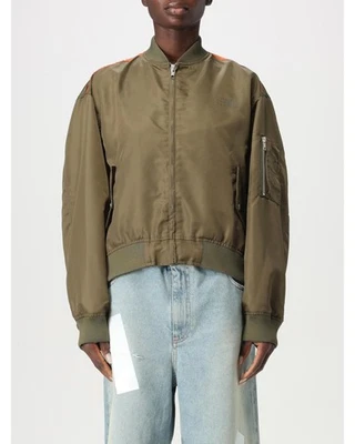 Mm6 Maison Margiela Cropped Bomber Jacket Relaxed Fit Women Green - Image 1 of 4