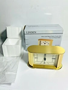 Solid Brass and Metal Table Clock w/ Curved Fluted Sides TGO-1336 - Picture 1 of 12