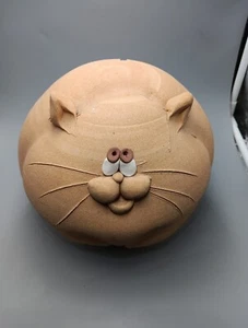 Vintage Fat Cat 70’s Piggy Bank Harting Studio Art Style 8" Square - Bild 1 von 9
