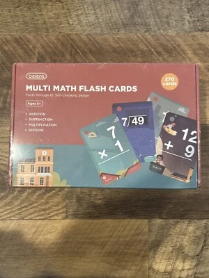 Beiens Multi Math Flash Cards 270 Cards Ages 6+ Add Subtract Multiply Divide New - Image 1 of 4