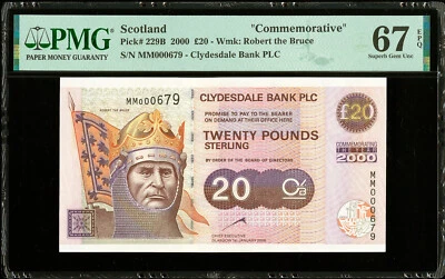 Scotland 20 Pounds 2000 COMMEMORATIVE # MM 000679 P-229B SUP GEM UNC PMG 67 EPQ - Image 1 of 2