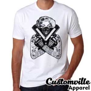 🔥 Camiseta Tatuada Marilyn Monroe Guns Segunda Enmienda Sexy Americana Tintada Regalo - Imagen 1 de 18