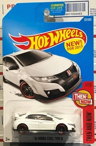Honda Civic Type R 2017 Hot Wheels '16, blanco, #1/10 entonces y ahora, #327/365 1:64 - Imagen 1 de 6