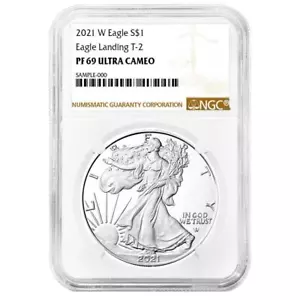 2021-W Proof American Silver Eagle Type 2 NGC PF69 UC Brown Label - Picture 1 of 2