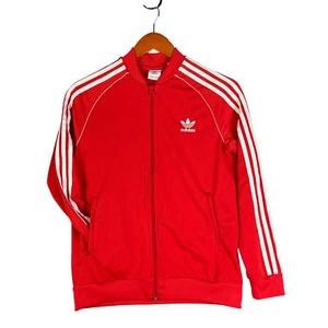 Adidas Originals Superstar SST Track Jacket Red White Youth Kids Large 13-14Y - Picture 1 of 9