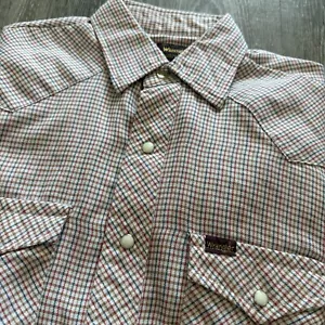True Vintage 60s WRANGLER Pearl Snap Western Herren Hemd mit Knöpfen ~ Größe M Rodeo - Bild 1 von 7