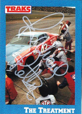 RICHARD PETTY -  AUTOGRAPHED - 1991 TRAKS PETTY RACING FAMILY - CARD 10  [A-45 ]