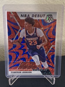 Cameron Johnson 2019-20 Panini Mosaic #265 Rookie NBA Debut Reactive Blue Suns