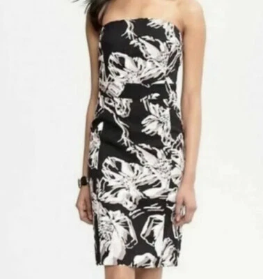 Nuevo con etiquetas Vestido de Cóctel Banana Republic Mezcla de Lino Floral Sin Tirantes Talla 10 Foto 1 de 4