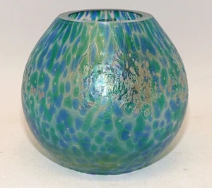 Freiherr von Poschinger, kugelige Glasvase,Farbeinschmelzungen,irisierend, Ø12cm - Picture 1 of 11