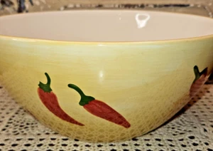 Lebhaft Gelb 11" Weltmarkt Große Servierschale Rührschüssel Roter Pfeffer Design - Bild 1 von 6