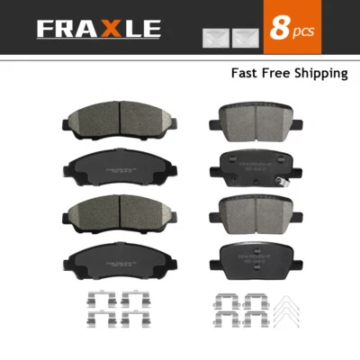 Front and Rear Ceramic Brake Pads+Hardware for 2018 2019 2020 Chevrolet Traverse - Image 1 of 4