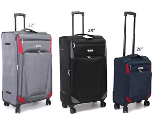 X Large Suitcase Medium Cabin 8 wheel Luggage Travel Cases Lightweight TSA LOCK - Picture 1 of 65