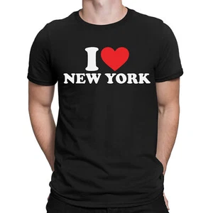 I Love Heart New York NYC lustiger Valentinstag Geschenk Neuheit Herren T-Shirts Top #ILD - Bild 1 von 3