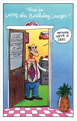 Funny BIRTHDAY Card, Larry the Lawyer Attorney at Law by Gallant Greetings + ✉ - Image 1 of 4