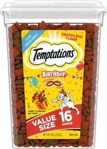 Temptations Birthday Lobster & Beef Flavor Crunchy & Soft Cat Treats, 16-oz tub - Picture 1 of 6