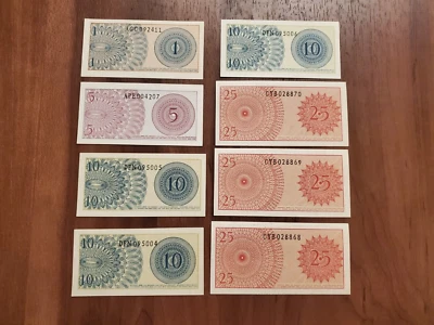 Indonesia 1964 Sen 1 5 10 25 satu lima sepuluh dua puluh banknote bills currency - Image 1 of 3