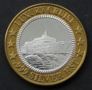 Norwegian Cruise Line ISLAND PARADISE .999 Silver Strike CASINO GAMING TOKEN - Bild 1 von 2
