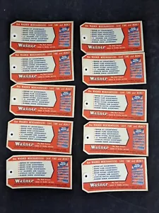 10 NOS Vintage Wagner Lockheed Brake Parts Mailing Tag Roswell Motor Supply NM - Picture 1 of 6