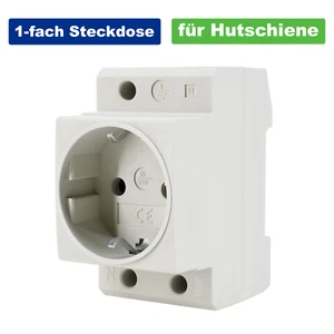 1-fach Steckdose für DIN-Schiene (TH 35) / DIN-Hutschiene 35 mm - Imagen 1 de 8