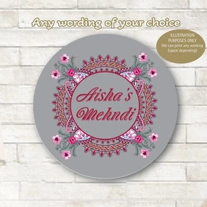 70 x Personalised Walima Wedding Mehndi Mayoon favour gift bag Stickers 1304 - Picture 1 of 5