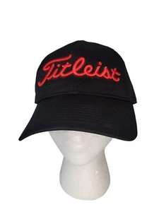 Titleist Golf Hat Adjusted Strap Black Red Athleisure OS Casual Sportswear - Picture 1 of 5