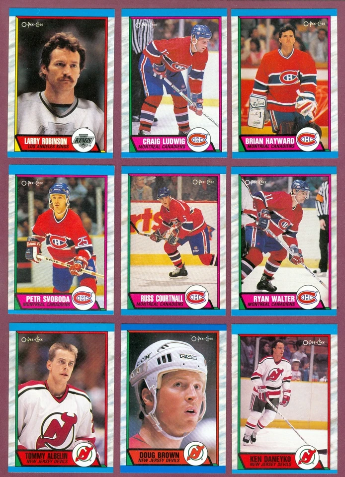 1989-90 OPC O PEE CHEE NHL HOCKEY CARD 221-330 & BOX BOTTOM & WRAPPER SEE LIST - Image 1 of 1