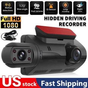 1080P Dual Lens Car DVR Dash Cam Video Recorder G-Sensor Front And Inside Camera - Picture 1 of 14