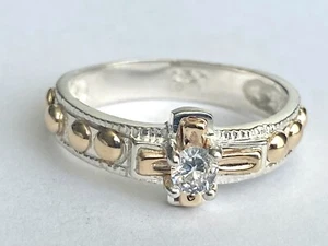 Unisex rosary ring silver 925 and gold 10k size 6 to 13 Handmade item - Picture 1 of 6