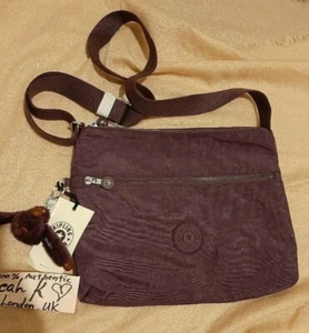 100% Genuine Kipling Plum Annabelle Medium Shoulder Cross Bag  - Picture 1 of 2