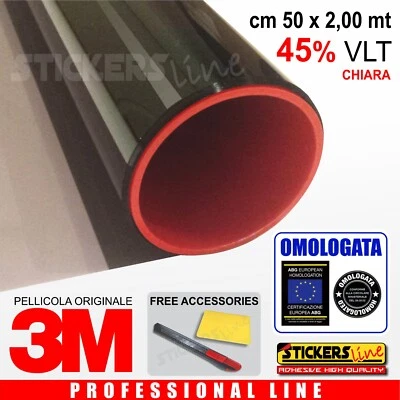 Pellicola Oscurante Vetri Auto Black Shade 3M™ BS 45% CHIARA omologata cm 50x200
