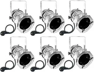 6 x PAR-30 Spot-Light Silber mit E27 Fassung u. Stecker PAR 30 Scheinwerfer NEU - Picture 1 of 4