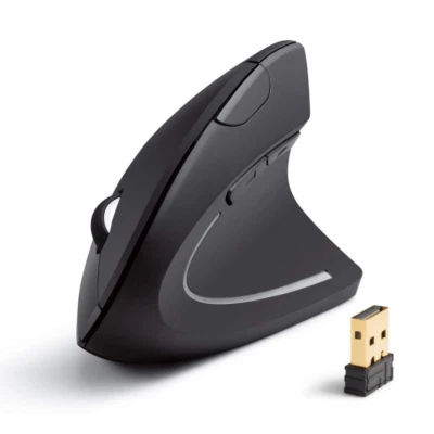 Anker 2.4G Wireless Vertical Ergonomic Optical Mouse, 800 / 1200 /1600DPI, Black - Image 1 of 4