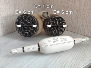 3er Set einzigartige Brotstempel - Usbekische traditionelle Backwerkzeuge + Nudelholz #3 - Bild 1 von 10