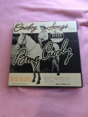 Bing Crosby Cowboy Songs 1949 Decca 3 Record Set  7 Inch 45 RPM  Album 9-18 Rare - Image 1 of 4