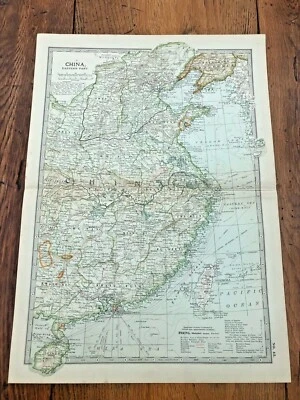 1903 large colour fold out map titled - china eastern part ! - Image 1 of 4