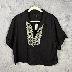Banana Republic Women’s Top XL Blouse Shirt Linen Blend Embroidered New Boho - Picture 1 of 5