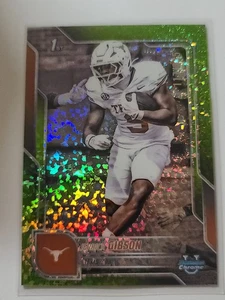 2025 Bowman Chrome U Jerrick Gibson #12 1st Bowman Lime Green 117/275 Texas - Picture 1 of 2