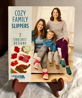 Leisure Arts Cozy Family Slippers 7 Crochet Designs # 6694 - Image 1 of 2