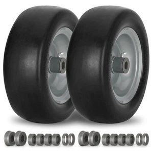 2 PCS 11x4.00-5" Flat Free Lawn Mower Tire on Wheel, 3/4" or 5/8" Bushing, 3.... - Picture 1 of 9